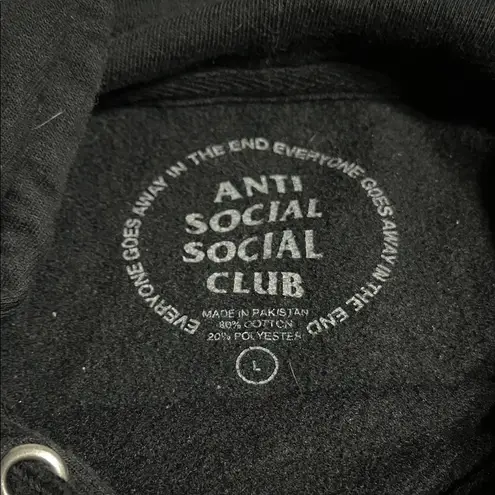Anti Social Social Club Black Hoodie with Pink Graphic Size L