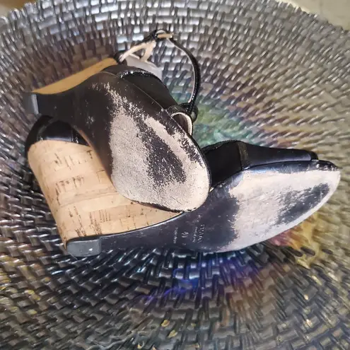 Prada  t-strap peep toe, wedge sandal sz 40