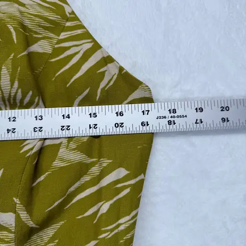 Jason Wu linen blend Silk trim Palm Print Halter Dress Green Size 10 no belt