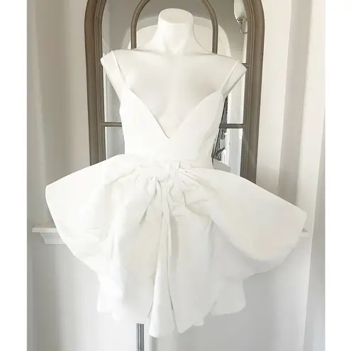 Bardot Annabelle Statement Bow Minidress, Orchid White Size 6/M Retail $169
