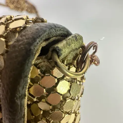 Vintage Gold Mesh Clutch Purse with Chain Strap