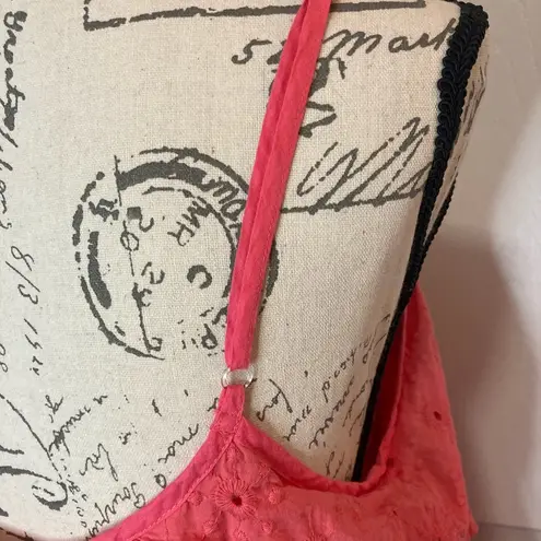 Lsenboye Eyelet Zipper Front Flowy Tank Top Size L