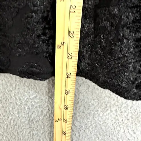 Bobeau black velvet burnout top womens XL geometric exposed zipper witchy grunge