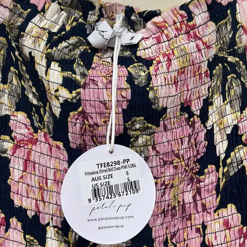 Petal and Pup Women's Primadona Shirred Midi Dress small