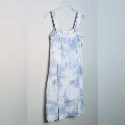 Rails Amaya Cascade Tie Dye Blue White Midi Dress Size XS