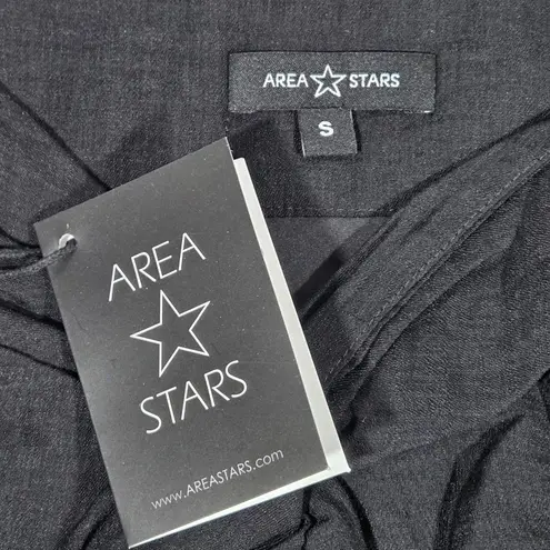 Area Stars Neela Draped Midi Skirt in Black S NWT