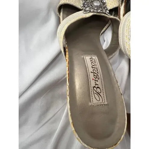 Brighton  vintage ivory embellished sandals women’s size 9