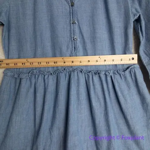 J.Crew NEW  Chambray ruffle mini denim‎ jean dress, size 8