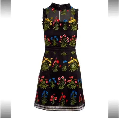 Lucy Paris Gabby Floral Embellished Embroidered Mesh Dress Size Small