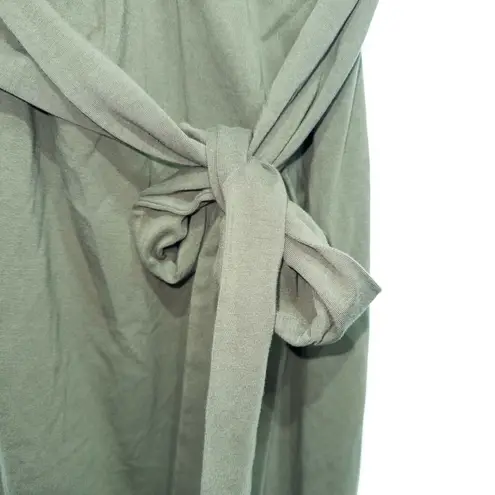 Modern Citizen New Olive Green Fei Tie-Front Organic Cotton Midi Dress Small