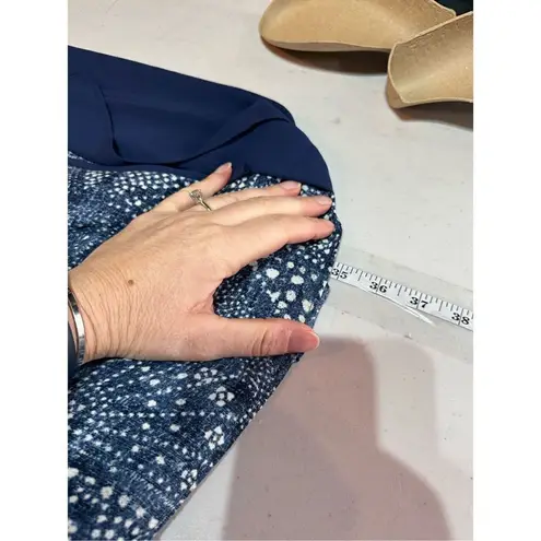 BCBG Maxazria Parisian blue dress textured denim print Asymetrical small urika