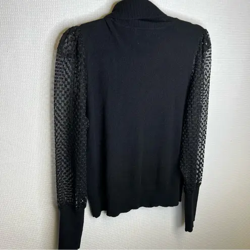 Bloomingdale's | XL Black Crew Neck Sweater with Mesh Sleeves