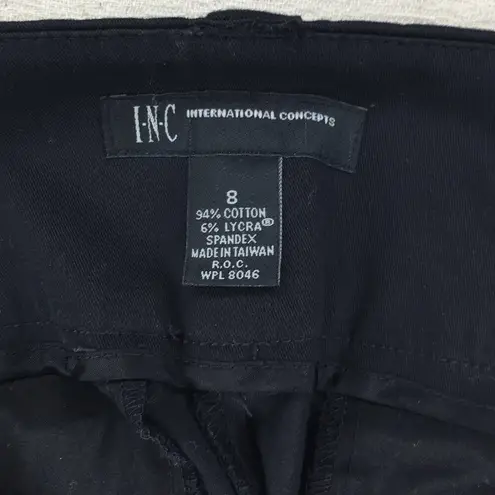 INC International Concepts size 8 Black Straight Leg Slim Fit Pants 32 inseam