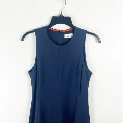 Eliza J Navy Orange Hem Colorblock Sleeveless Hidden Back Zipper Dress Size 4
