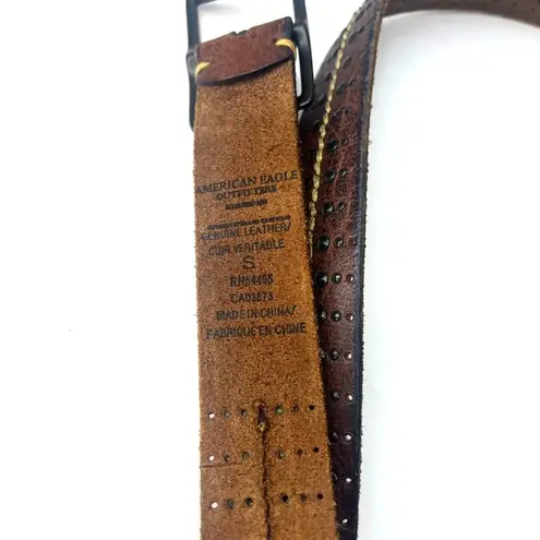 American Eagle  AEO Leather Belt Riveted Bohemian Boho Gypsy Small