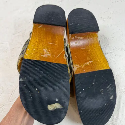 Japanese Geta Sandals Wooden Thong Platform Shoes Traditional Style Size 10 Brown