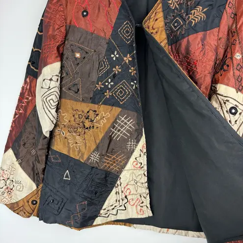 Laura Ashley Vtg Y2K Patchwork Jacket Sz Medium Mixed Media Art to Wear