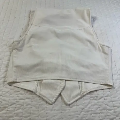Sincerely Jules Ivory Buttoned Down casual Vest White Size L - Image 3