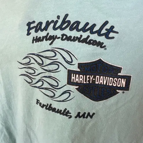 Y2K Harley Davidson Logo Graphic Tee Motorcycles Blue Biker Moto T