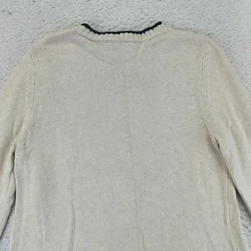 Habitat Womens Sweater Small Beige 100% Cotton Crew Neck Pullover 83021 Natural