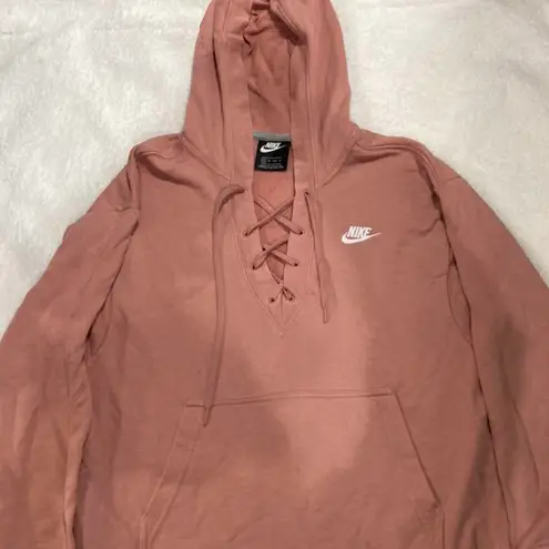 Nike hoodie lace up best sale