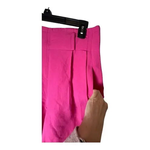 Akris Punto Shorts Women 8 Pink Pleated Linen Blend High Rise Luxury Lagenlook