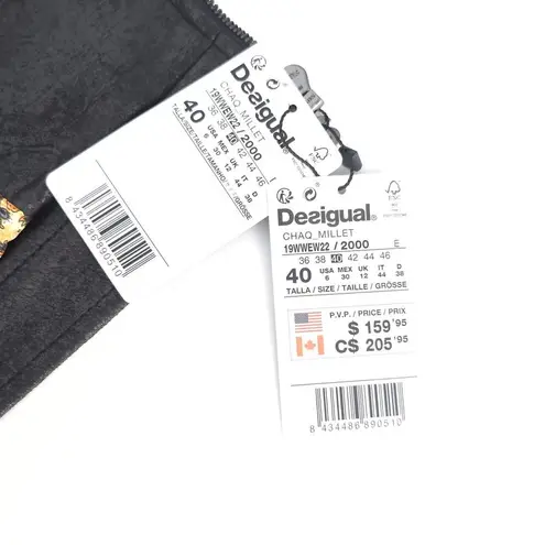 Desigual  Millet Women's Black Front Zipper Motorcycle Jacket - US Size 6 - NWT