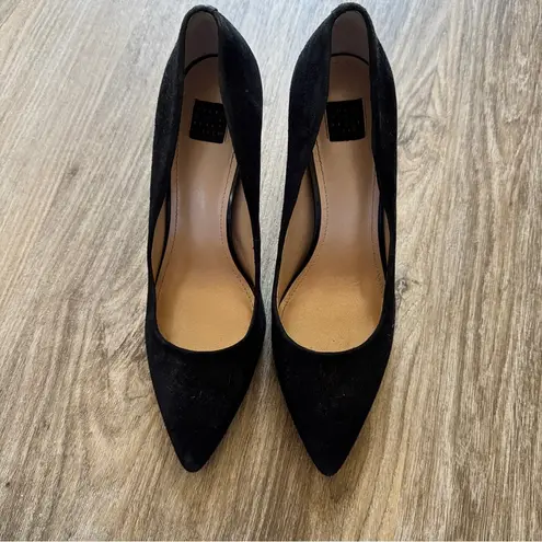 White House | Black Market  Black Suede Leather Pumps Womens 9 Classic Heels Preppy
