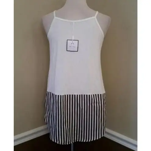 Modcloth NEW  Kling Sleeveless Nautical Tank with Stripes & Anchor Buttons Size S