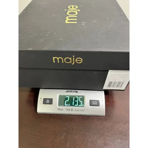 Maje Patent Leather Block Heel Sandals Rhinestone Ankle Strap Rose Blush 40