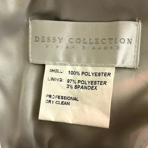 Dessy Collection Dress Halter Maxi Gown Prom Shirred Chiffon Open Back 6 8