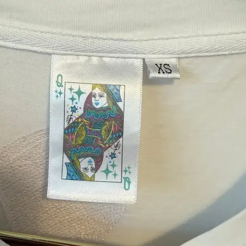 Queen Of Sparkles Women's Estelle Sequined Muti Color Short Sleeve Top Size XS White