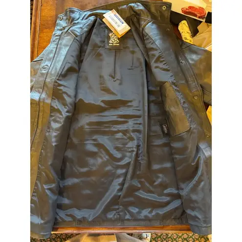 Real Leather Coat Women Large Black Leather Bristol Jacket NWT Outdoor Moto