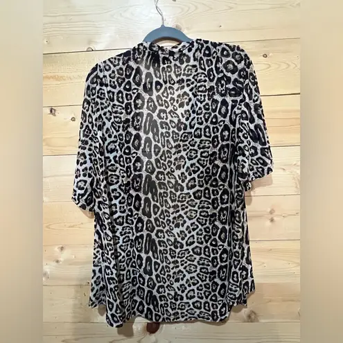 Sterling Kreek Leopard Print Cardigan OS Open Front Gold Black Bold Cozy Size undefined