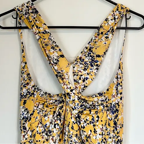 Kaileigh Yellow Floral Tasha Knit Mini Dress - Size: Large