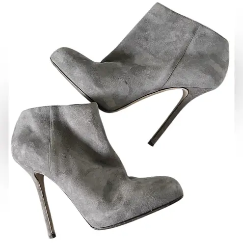 Sergio Rossi Elegant Gray Heeled Boots
