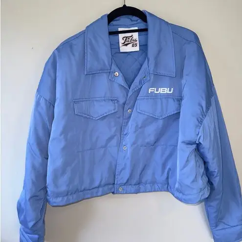 Forever 21 Forever 21xFUBU Cropped Jacket Blue -Size L