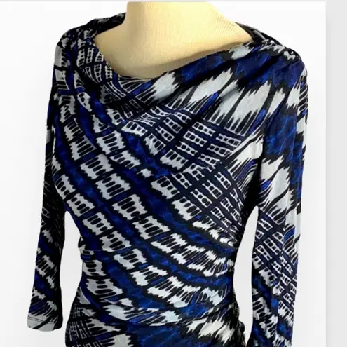 Kay Unger Cowl Neck Long Sleeve Mess Dress… Black Size M