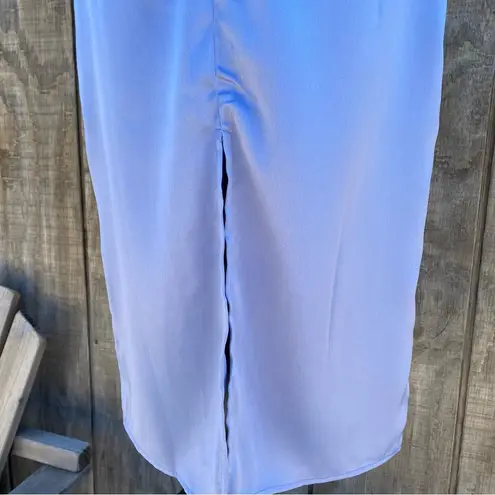We Wore What Cowl Satin Midi Dress Slate Blue Size 2