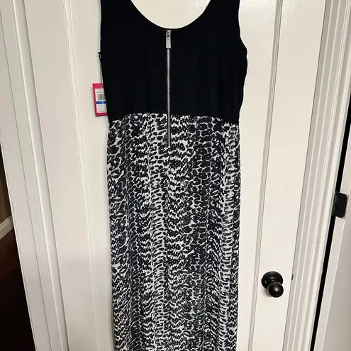 Vince Camuto  Graphic Black and White Animal Print Tank Sleeveless Maxi Dress XL