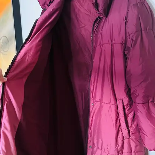 BUSAYO COLLECTIVE Women's Red Purple Ombré Parka Wine Jacket Size Small