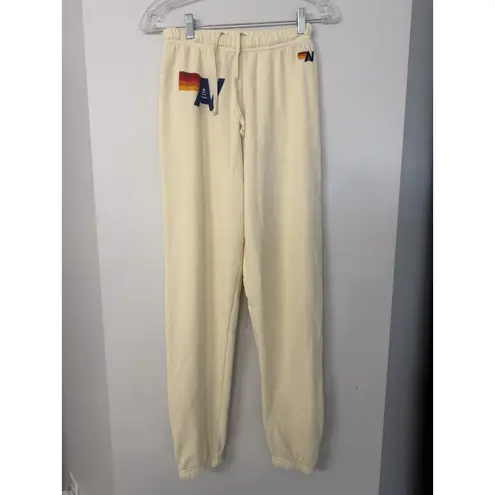 Aviator Nation Butter Yellow Logo Sweatshirt And Sweatpant Set Women’s Medium