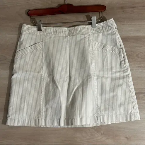 Dockers Tan Beige Pinstriped Size 8 Golf Pickleball Tennis Skorts Cotton Blend