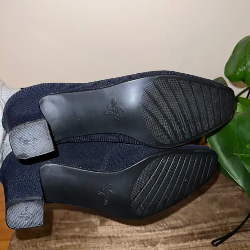 Lifestride Womens 7M Blue Fabric Block Heel Pumps Career Wear Comfort Workwear Black Size 5