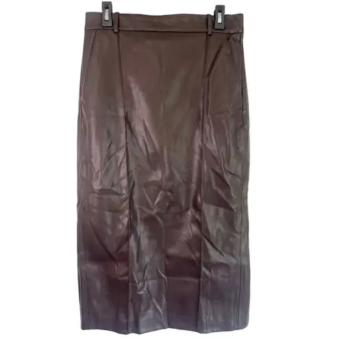 Enza Costa Soft Faux Leather Trouser Skirt in Espresso 2 Medium Womens Vegan Brown