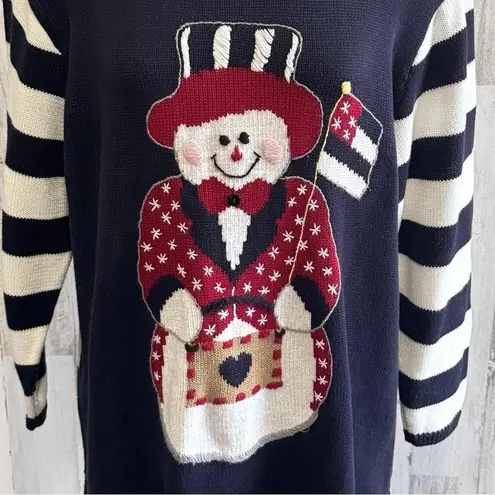 Vintage Christmas Snowman Sweater Size 1X Kitschy whimsical Americana