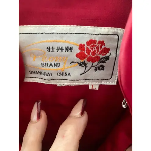 Pink Peony VINTAGE PEONY AUTHENTIC ASIAN SATIN JACKET SIZE XL