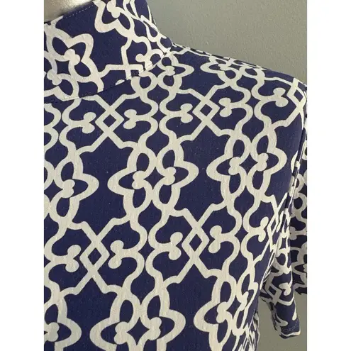 IBKUL 1/4 Zip Shirt Womens Medium Blue White Quick Dry Cool UPF 50 Golf Tennis