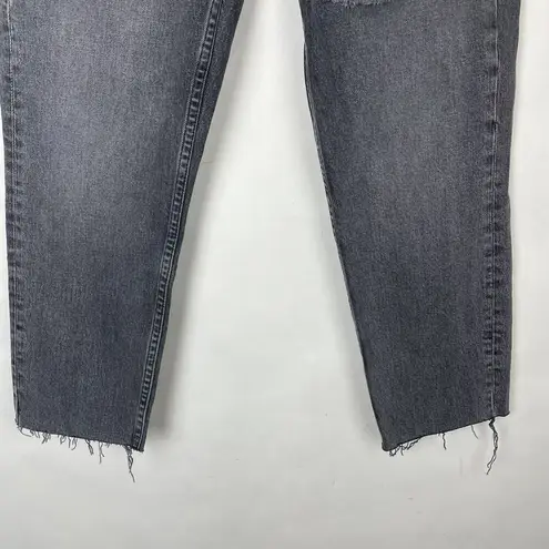 Topshop NEW  size 30 Thigh Rip Raw Hem Straight Leg Jeans high rise Gray