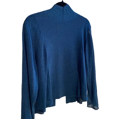 Nic+Zoe π¦ Lightweight Semi-Sheer Linen Slub Knit Cropped Open Cardigan, Plus 1X